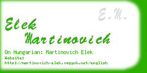 elek martinovich business card